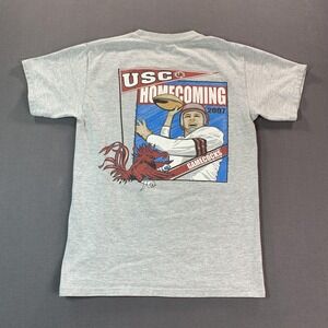 South Carolina Gamecocks Shirt Mens Small Gray NCAA Football Hanes 2007